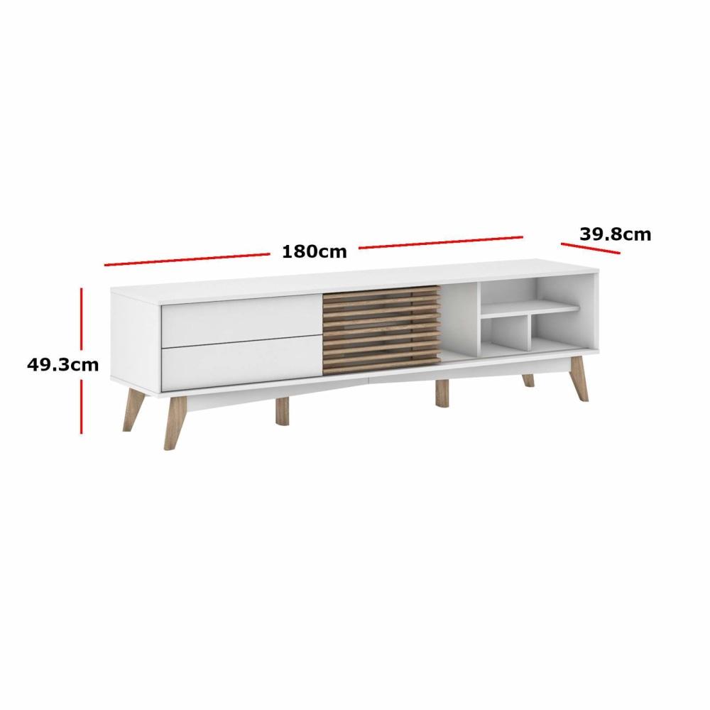 Marissa TV Stand Cabinet Entertainment Unit 1.8m - White Fast shipping On sale