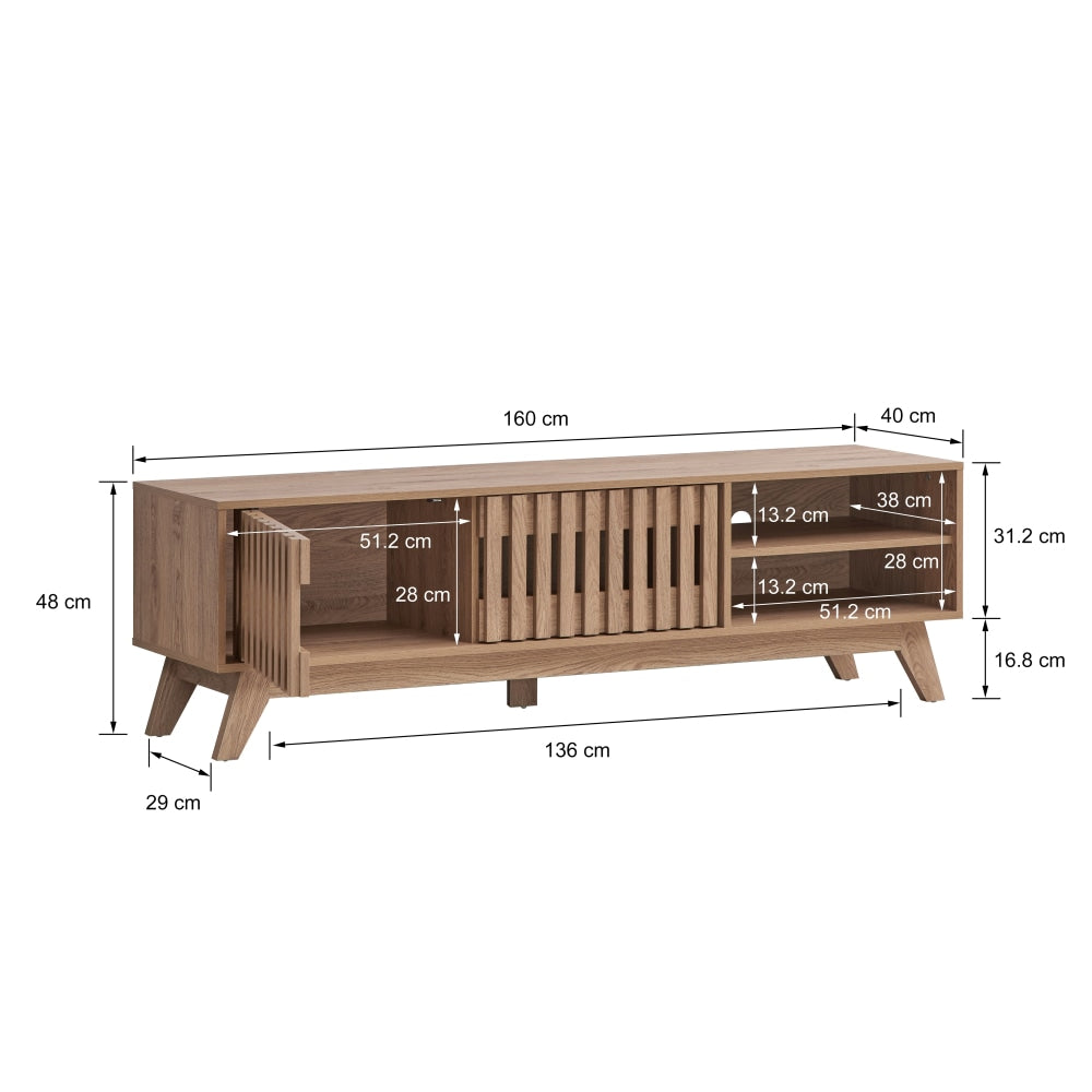 Mark Wooden TV Stand Entertainment Unit W/ 2-Doors 160cm - Oak Fast shipping On sale