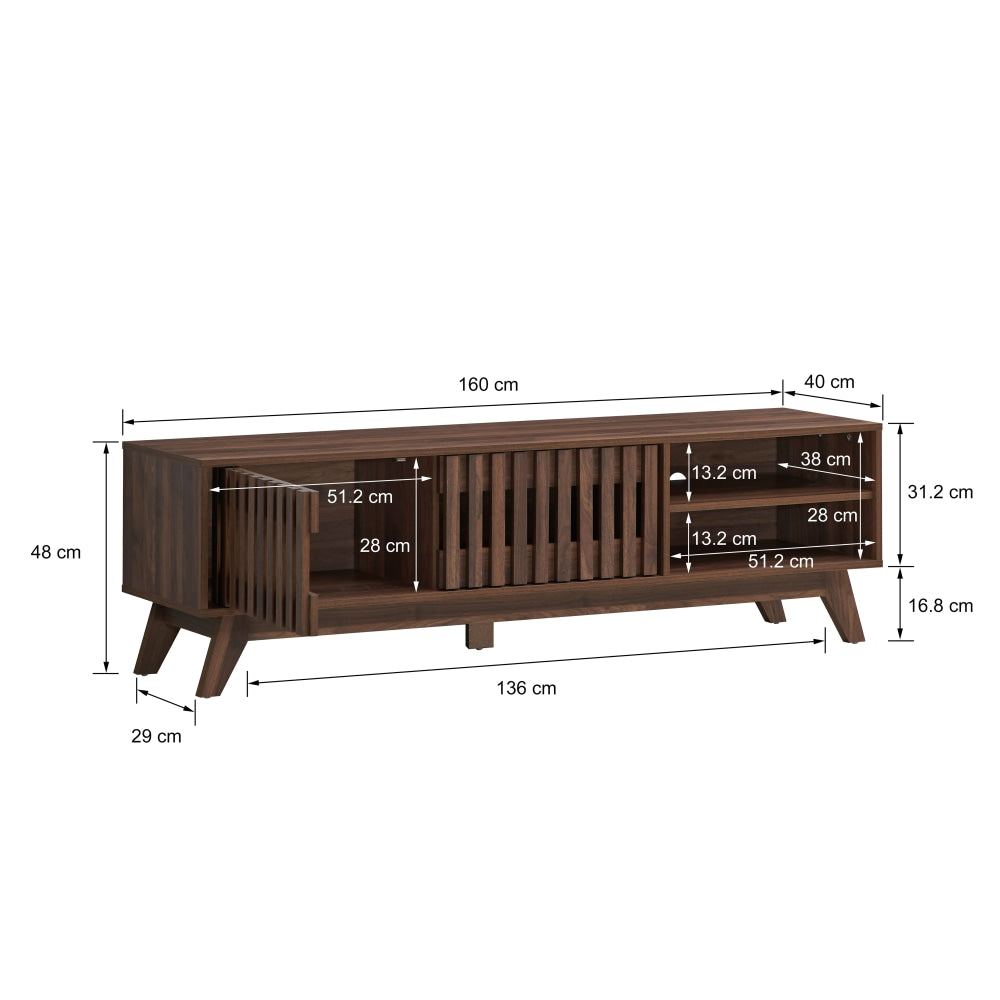 Mark Wooden TV Stand Entertainment Unit W/ 2-Doors 160cm - Walnut Fast shipping On sale