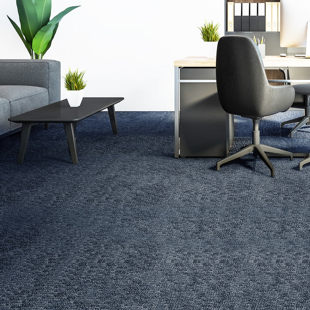 Marlow 20x Carpet Tiles 5m2 Box Heavy Commercial Retail Office Premium Flooring Blue Rug Fast shipping On sale