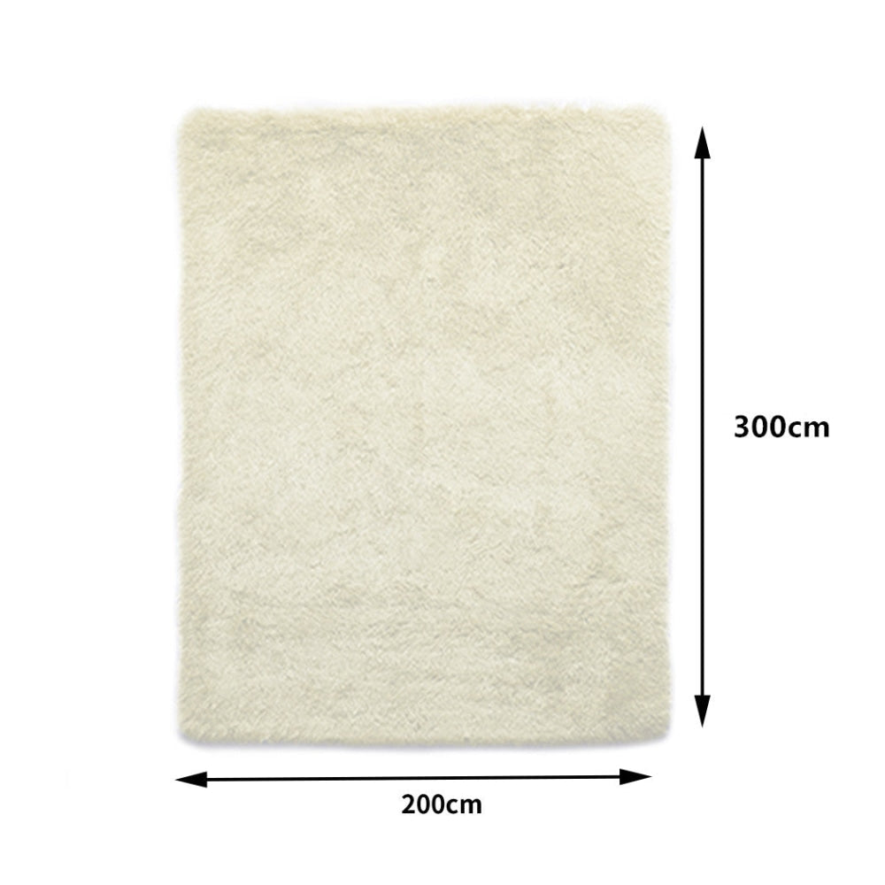 Marlow Floor Mat Rugs Shaggy Rug Area Carpet Large Soft Mats 300x200cm Cream Fast shipping On sale