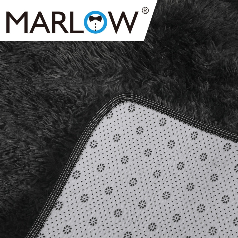 Marlow Floor Rug Shaggy Rugs Soft Large Carpet Area Tie-dyed 120x160cm Black Fast shipping On sale