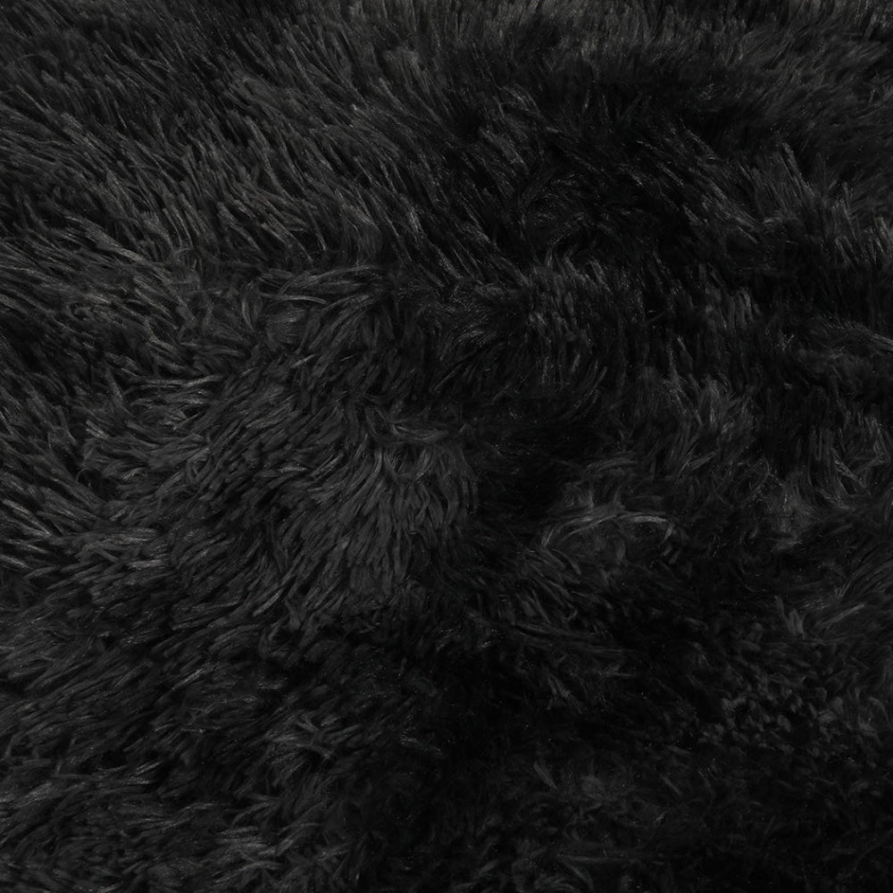 Marlow Floor Rug Shaggy Rugs Soft Large Carpet Area Tie-dyed 140x200cm Black Fast shipping On sale