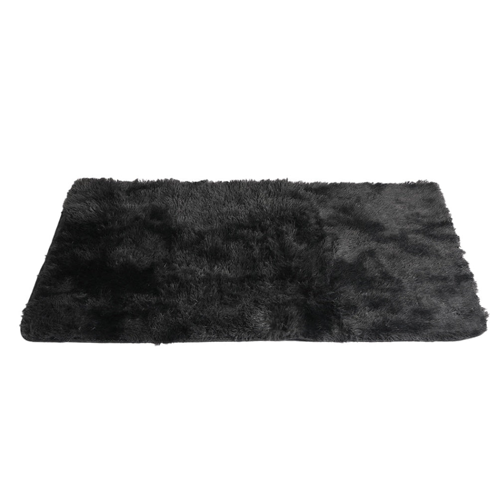 Marlow Floor Rug Shaggy Rugs Soft Large Carpet Area Tie - dyed 160x230cm Black Fast shipping On sale