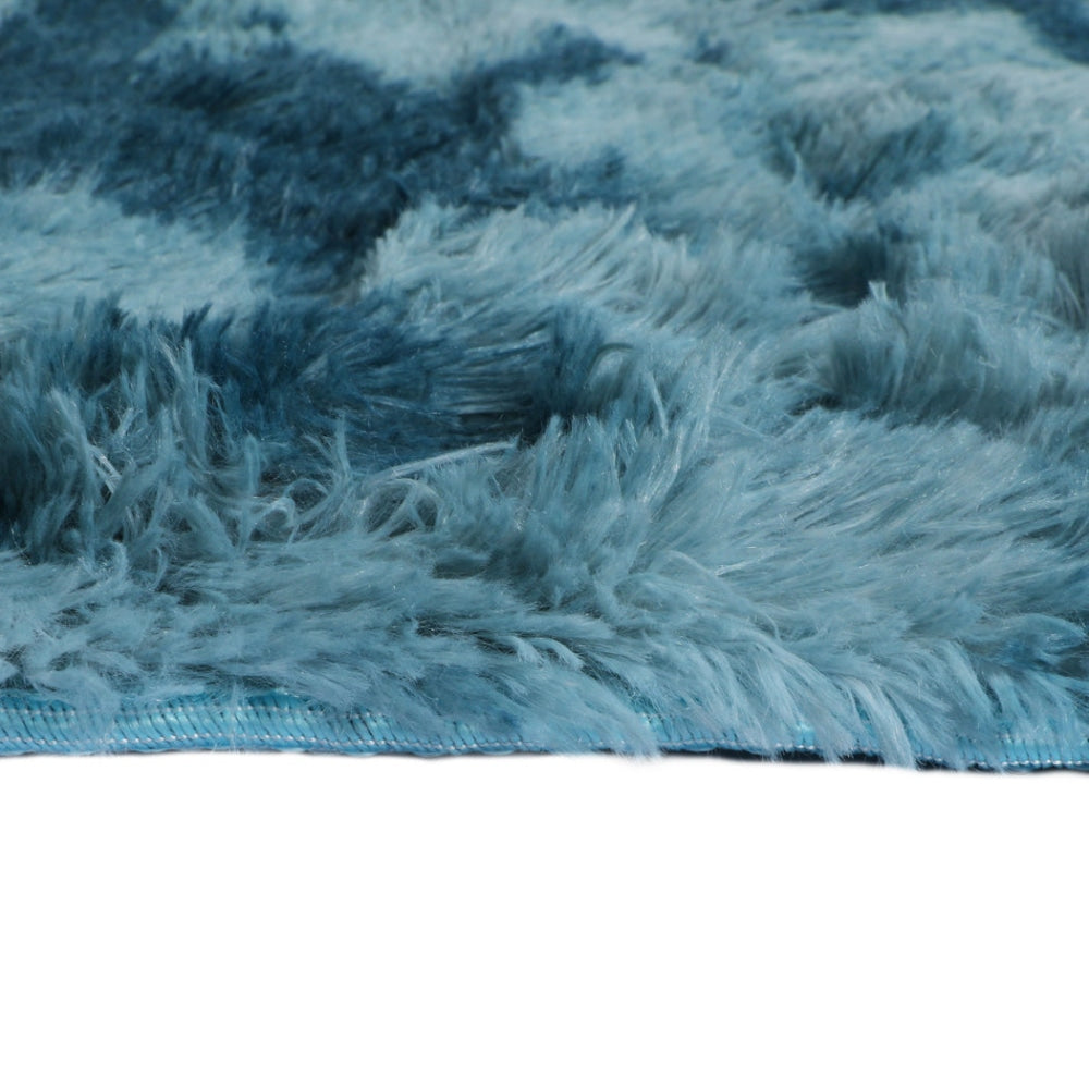 Marlow Floor Rug Shaggy Rugs Soft Large Carpet Area Tie-dyed 200x230cm Blue Fast shipping On sale