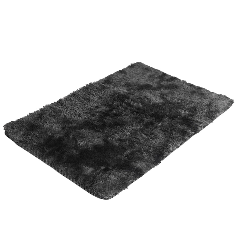 Marlow Floor Rug Shaggy Rugs Soft Large Carpet Area Tie-dyed 200x300cm Black Fast shipping On sale