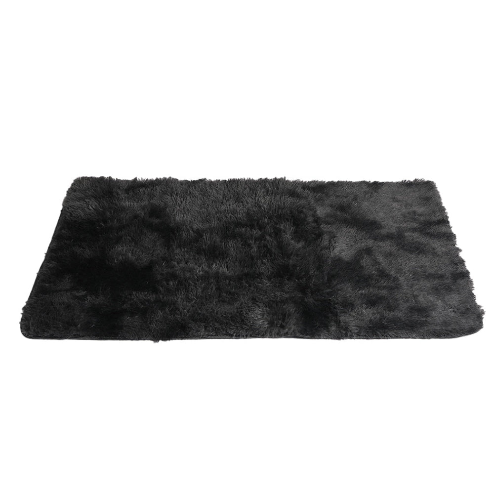 Marlow Floor Rug Shaggy Rugs Soft Large Carpet Area Tie-dyed 200x300cm Black Fast shipping On sale