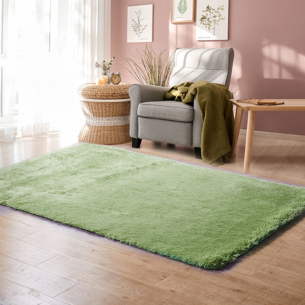 Marlow Soft Shag Shaggy Floor Confetti Rug Carpet Decor 200x230cm Green Fast shipping On sale