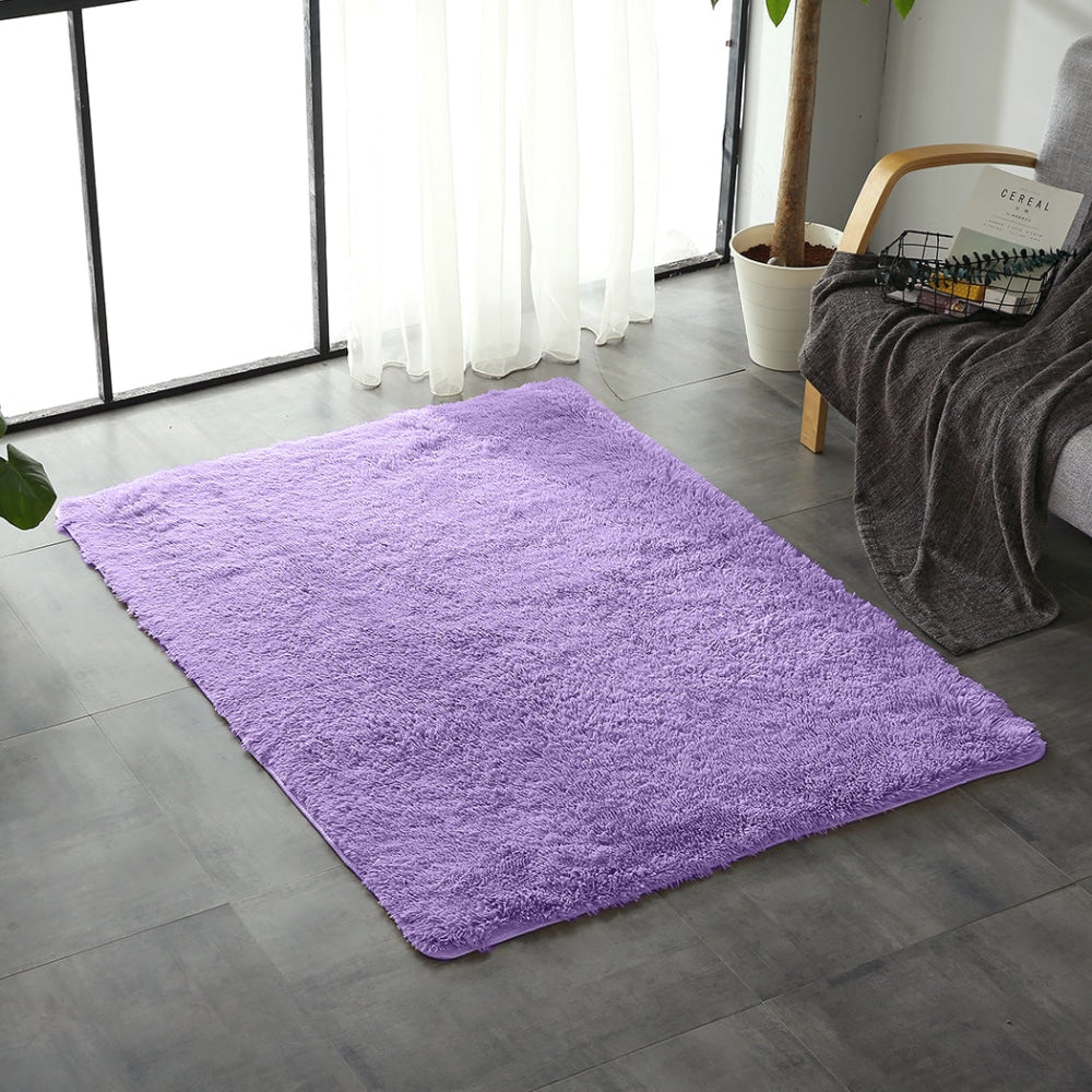 Marlow Soft Shag Shaggy Floor Confetti Rug Carpet Decor 200x230cm Purple Fast shipping On sale