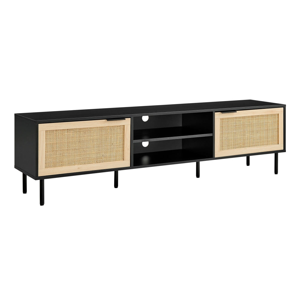 Marrakesh Lowline Entertainment Unit TV Stand Storage Cabinet 180cm - Black/Natural Fast shipping On sale