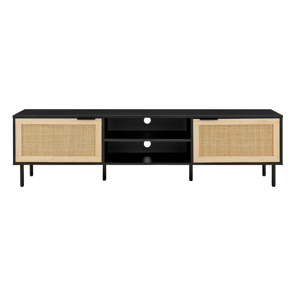 Marrakesh Lowline Entertainment Unit TV Stand Storage Cabinet 180cm - Black/Natural Fast shipping On sale