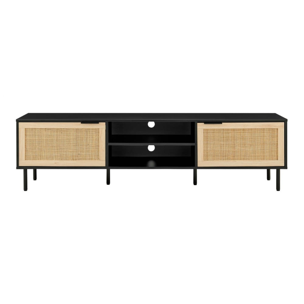 Marrakesh Lowline Entertainment Unit TV Stand Storage Cabinet 180cm - Black/Natural Fast shipping On sale