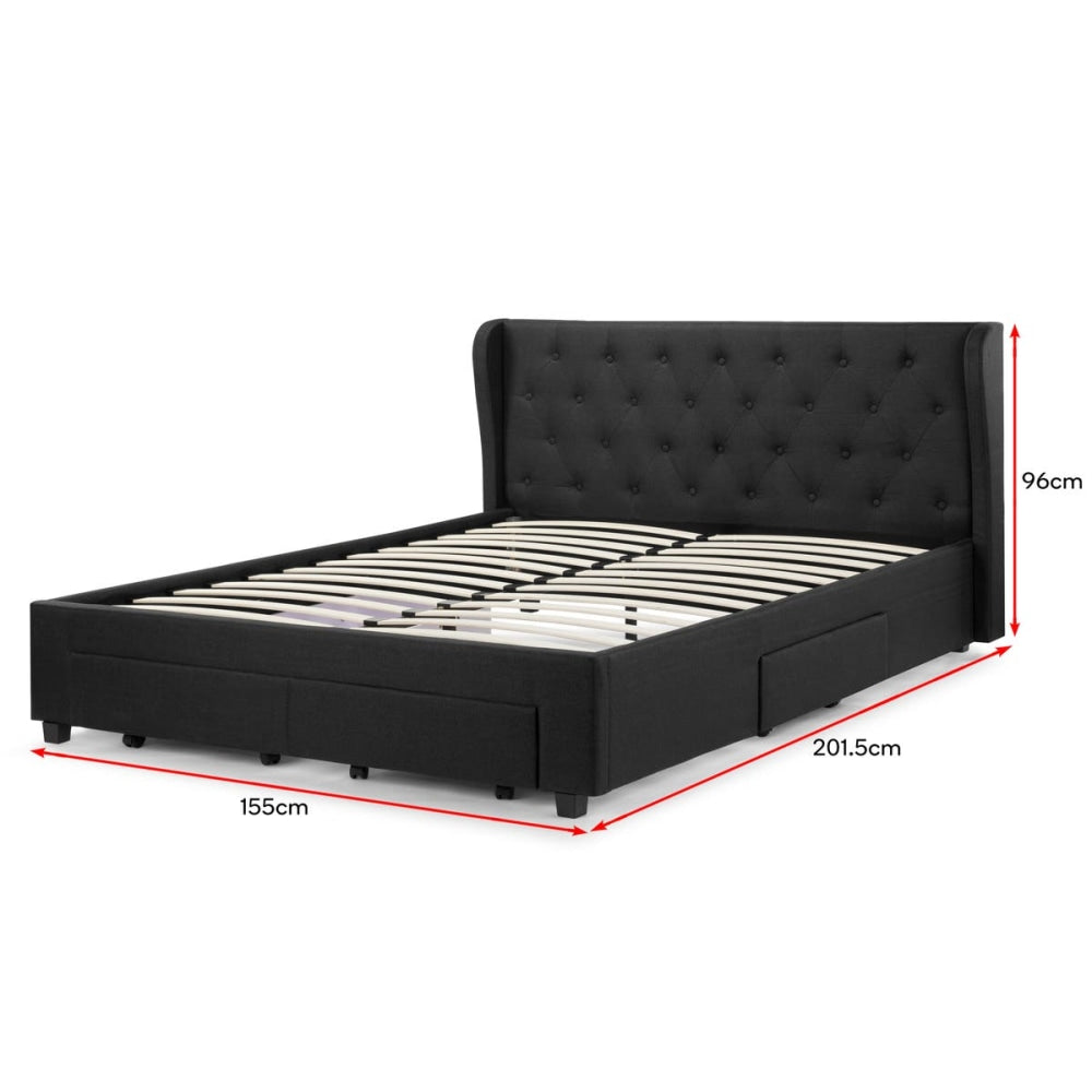 Marseille Storage Bed Frame - Black Double Fast shipping On sale