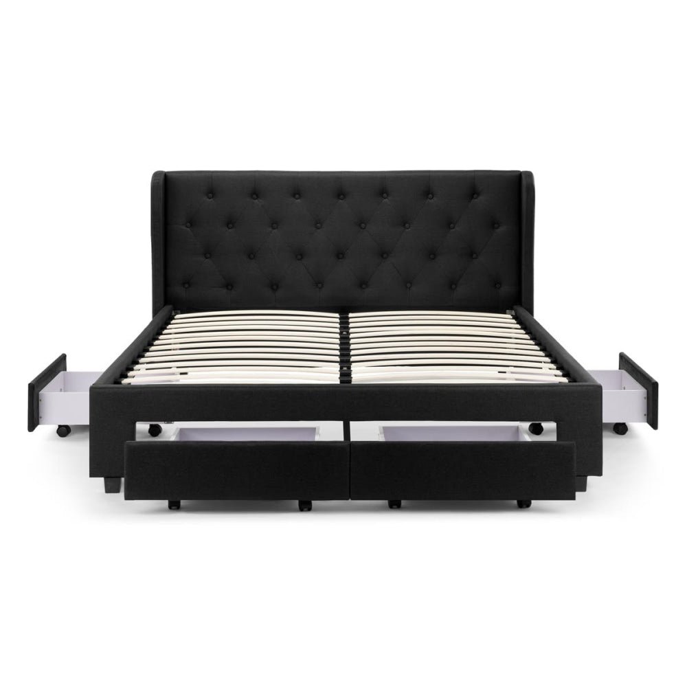 Marseille Storage Bed Frame - Black Double Fast shipping On sale