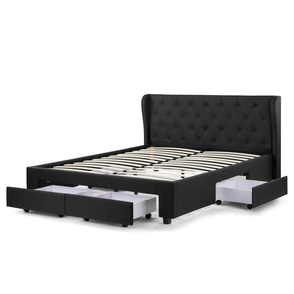 Marseille Storage Bed Frame - Black Double Fast shipping On sale