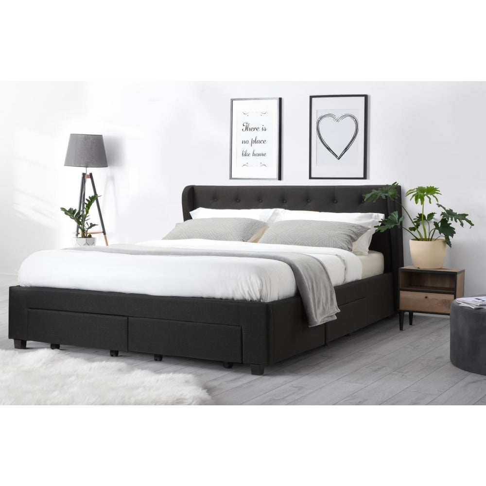 Marseille Storage Bed Frame - Black Double Fast shipping On sale