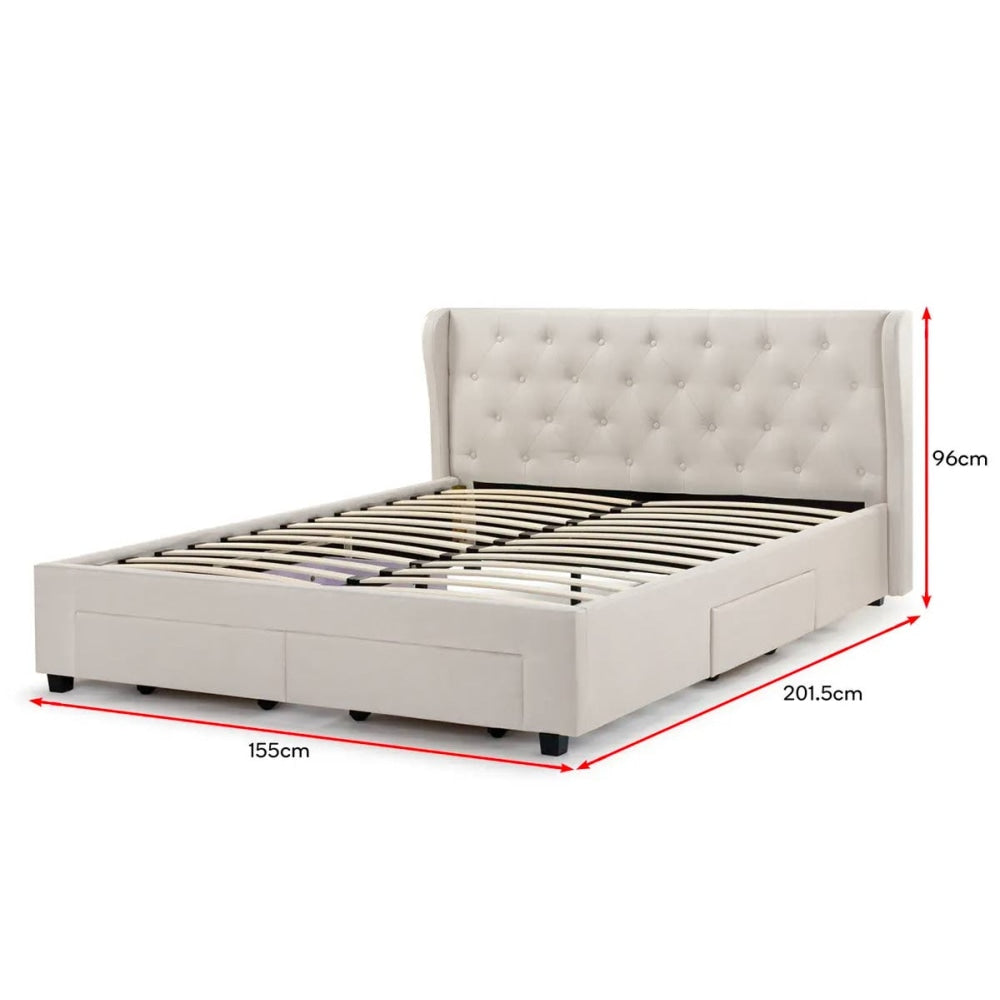 Marseille Storage Bed Frame - Queen Beige Fast shipping On sale