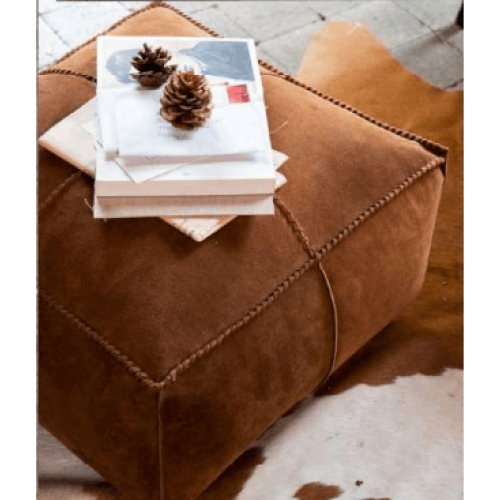 Martin Leather Suede Texture Square Foot Stool Ottoman Fast shipping On sale