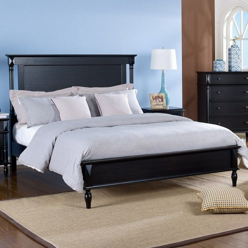 Mason Modern European Solid Wooden Bed Frame Queen Size - Black Fast shipping On sale