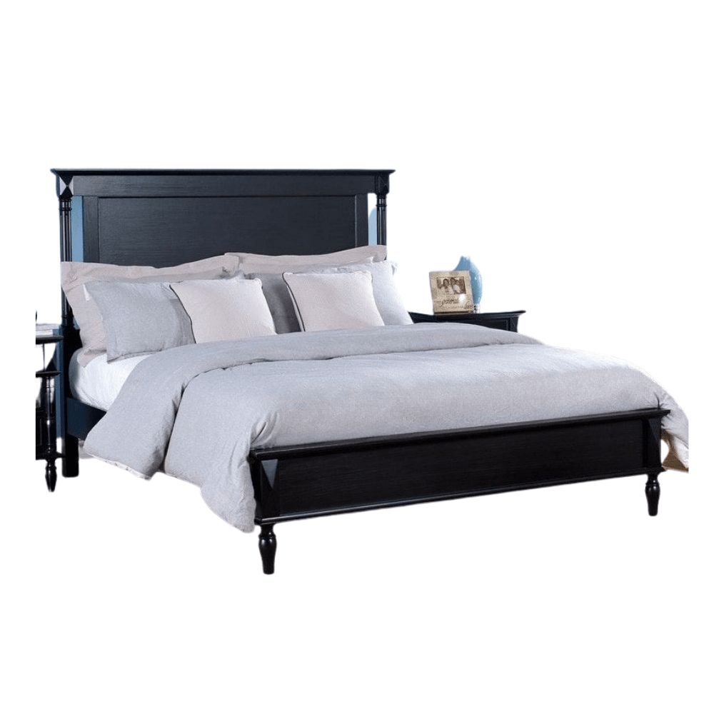 Mason Modern European Solid Wooden Bed Frame Queen Size - Black Fast shipping On sale