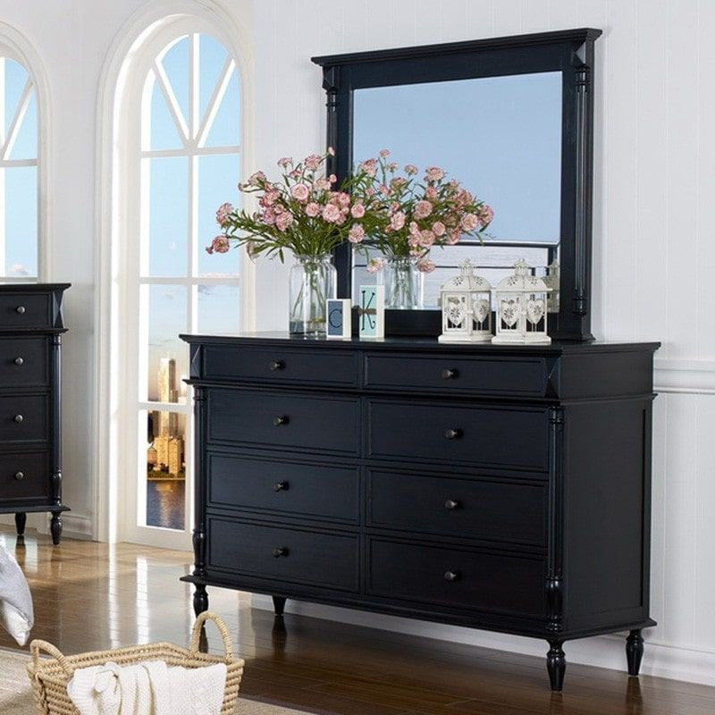 Mason Modern European Solid Wooden Chest Of Drawers Dresser Sideboard - Black Fast shipping On sale