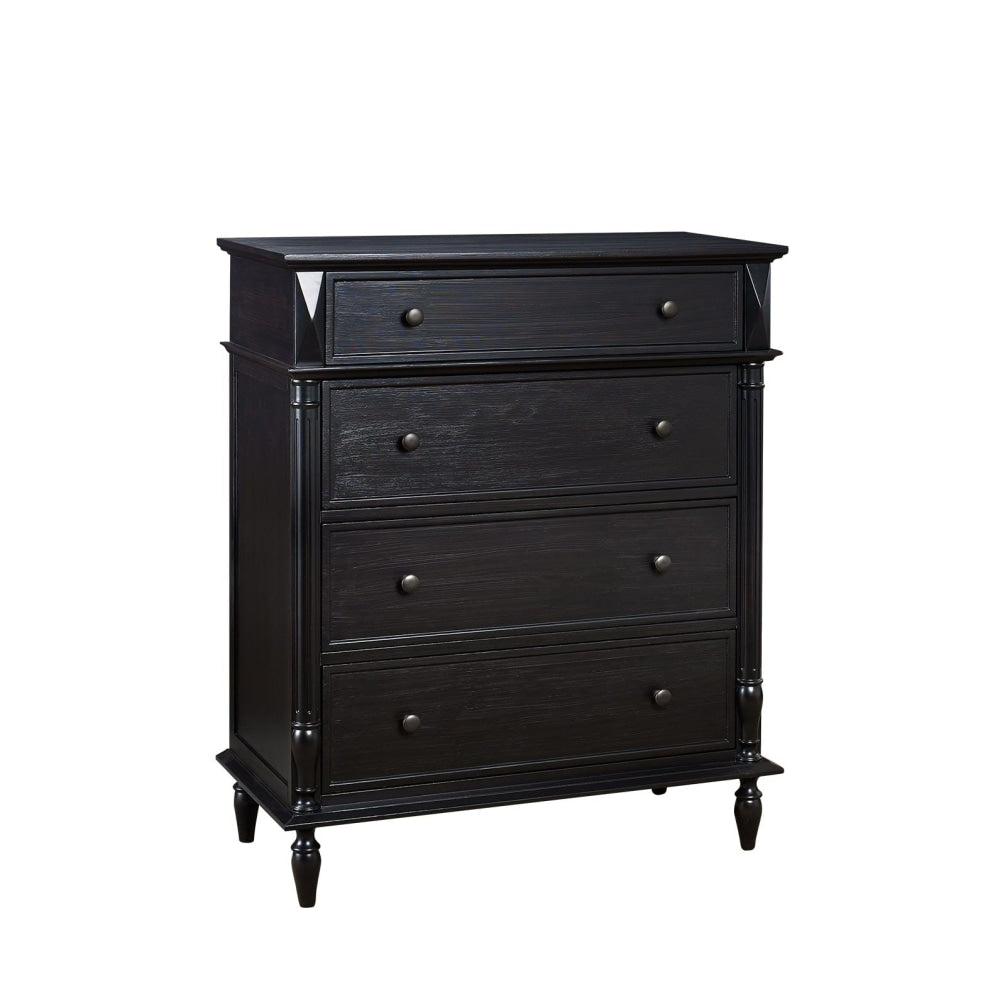 Mason Modern European Solid Wooden Chest Of Drawers Tallboy Storage Cabinet - Black Fast shipping On sale