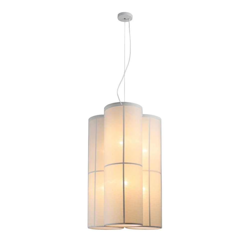 Matilda Modern Classic 6 - Lights Linen Shade Pendant Lamp Light White Fast shipping On sale