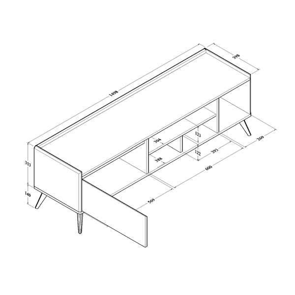 Mayer TV Stand Cabinet Entertainment Unit 1.5m - Columbia Fast shipping On sale