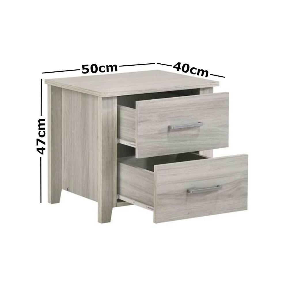 Maze 2 - Drawers Nightstand Bedside End Lamp Table - White Oak Fast shipping On sale
