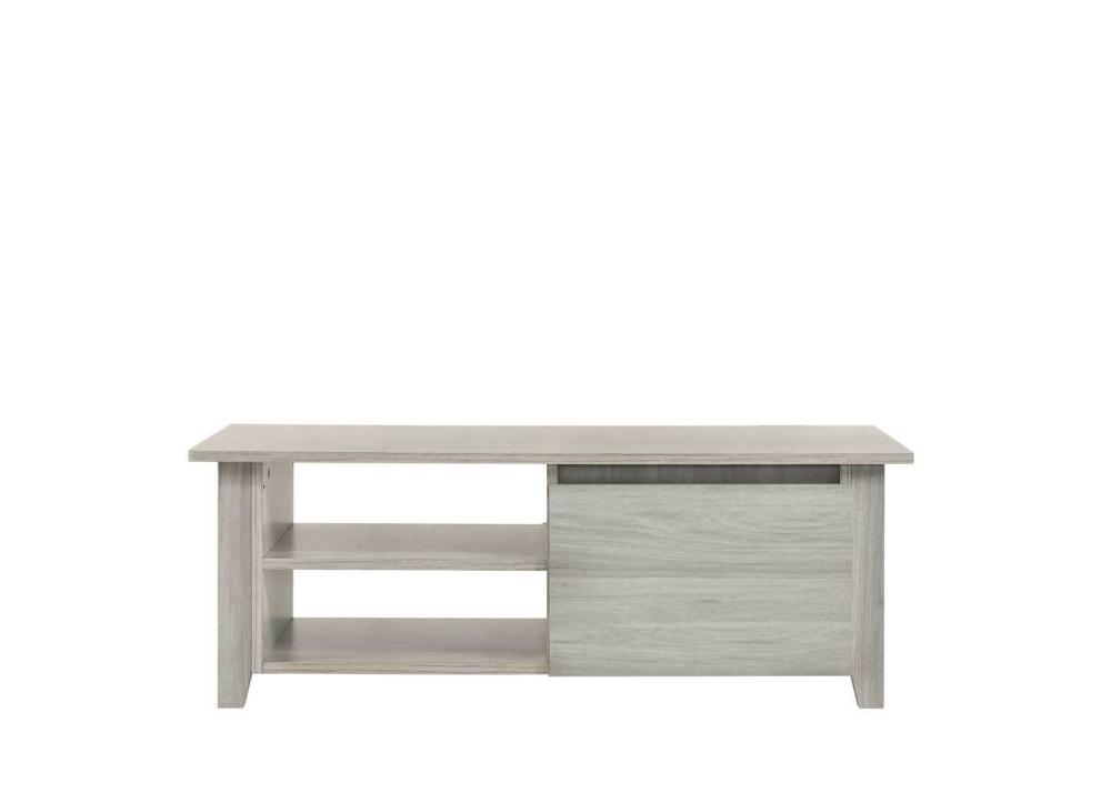 Maze Coffee Table With 2 Open Door Shelves - White Oak Fast shipping On sale