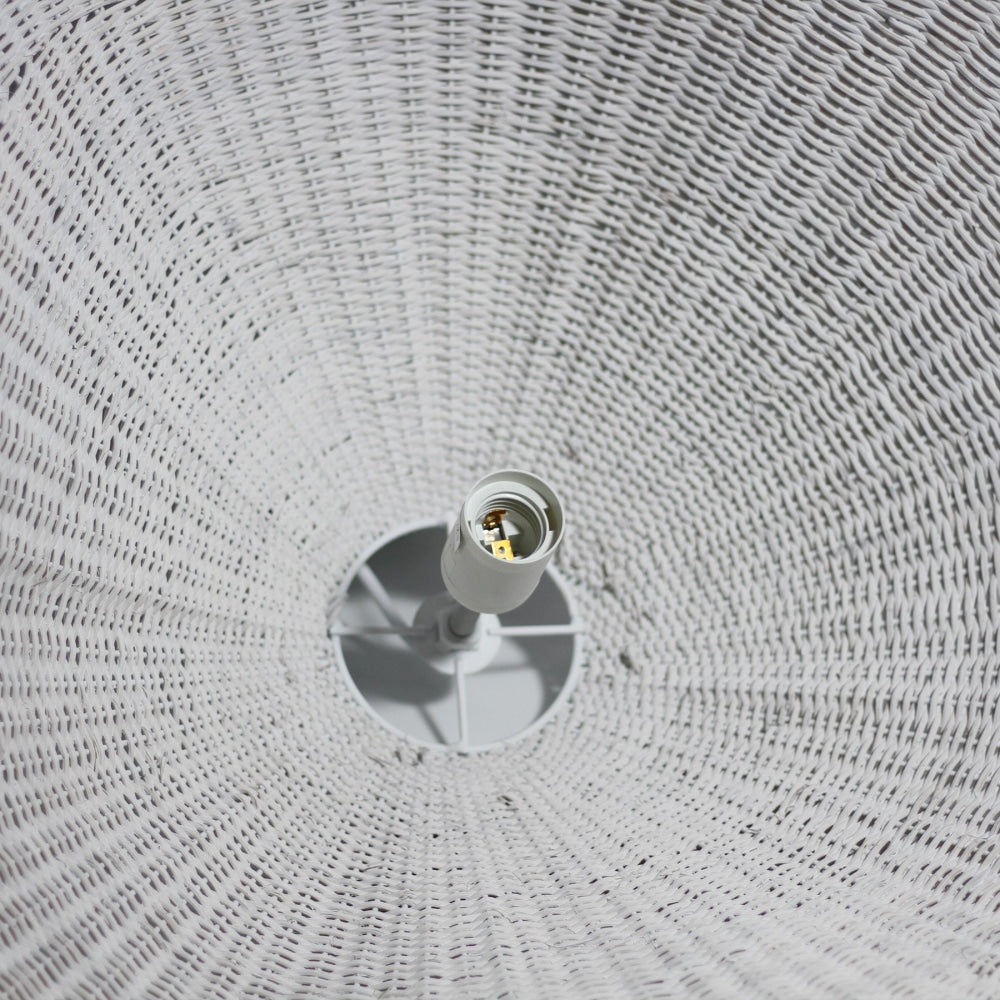 McLean Rattan Modern Elegant Pendant Lamp Ceiling Light - White Fast shipping On sale