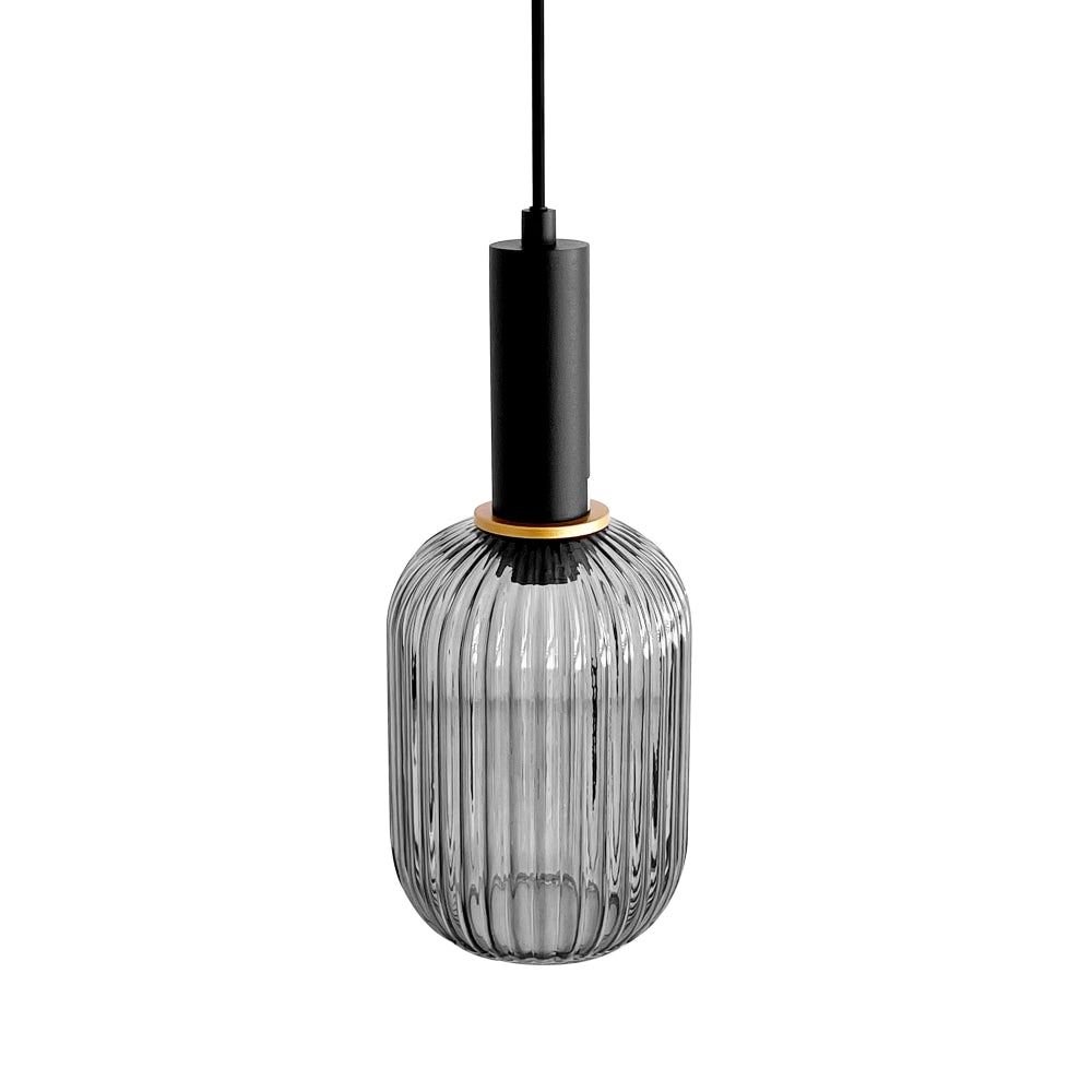 Mendrez Elegant Curved Glass Contour Pendant Light Lamp - Black Fast shipping On sale