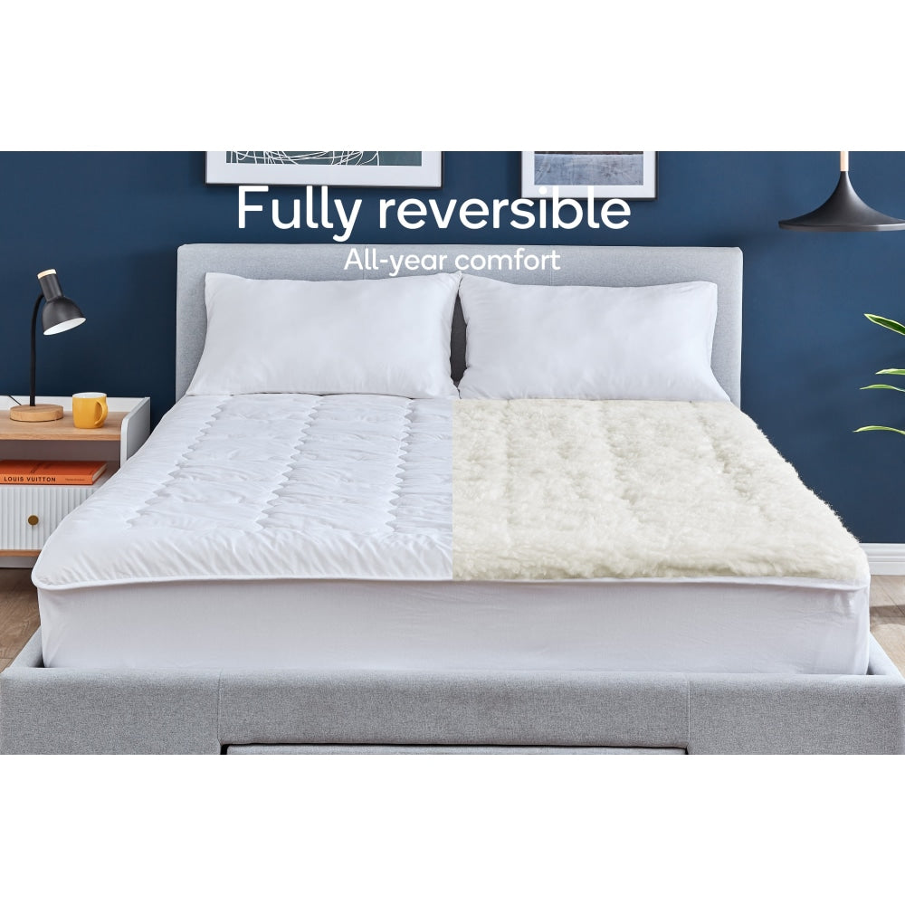 Merino Wool Reversible Underlay Mattress Topper - Double Fast shipping On sale