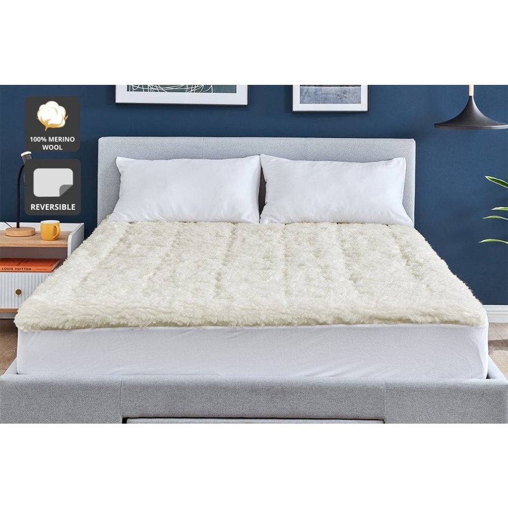 Merino Wool Reversible Underlay Mattress Topper - Double Fast shipping On sale