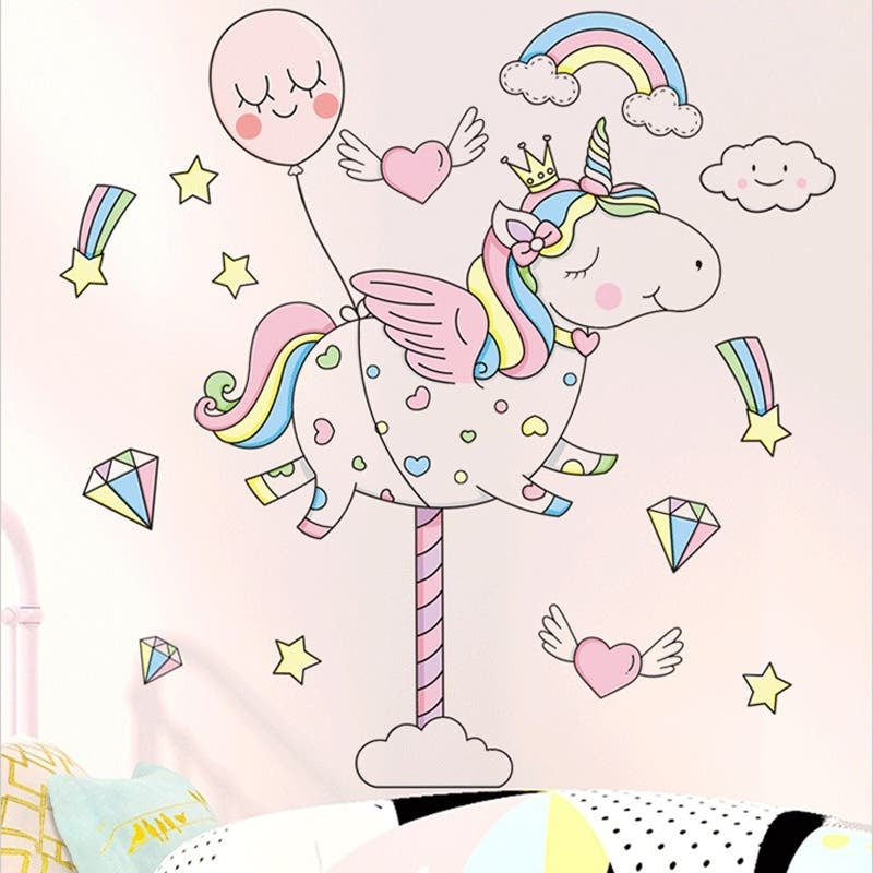 Merry Unicorn Wall Sticker Decoration Decor Fast shipping On sale