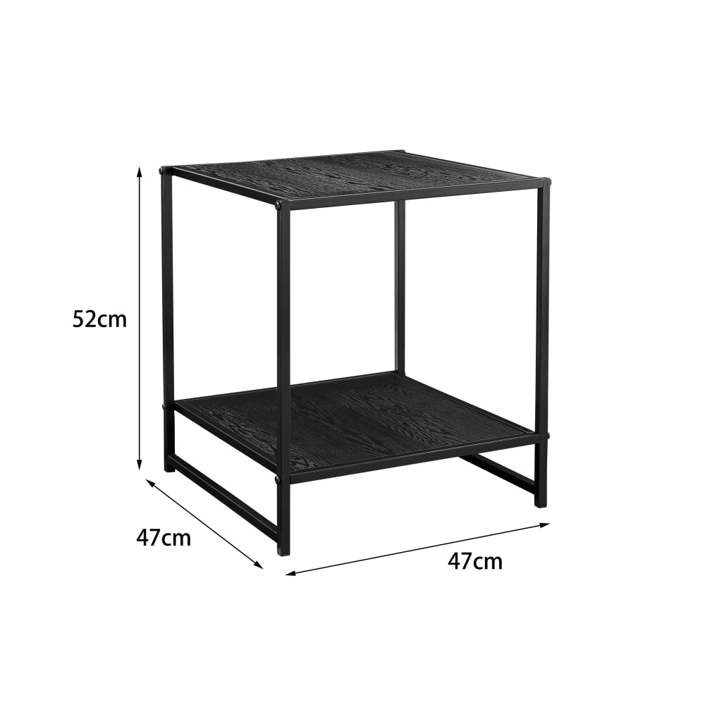 Metal End Lamp Side Table - Black Fast shipping On sale