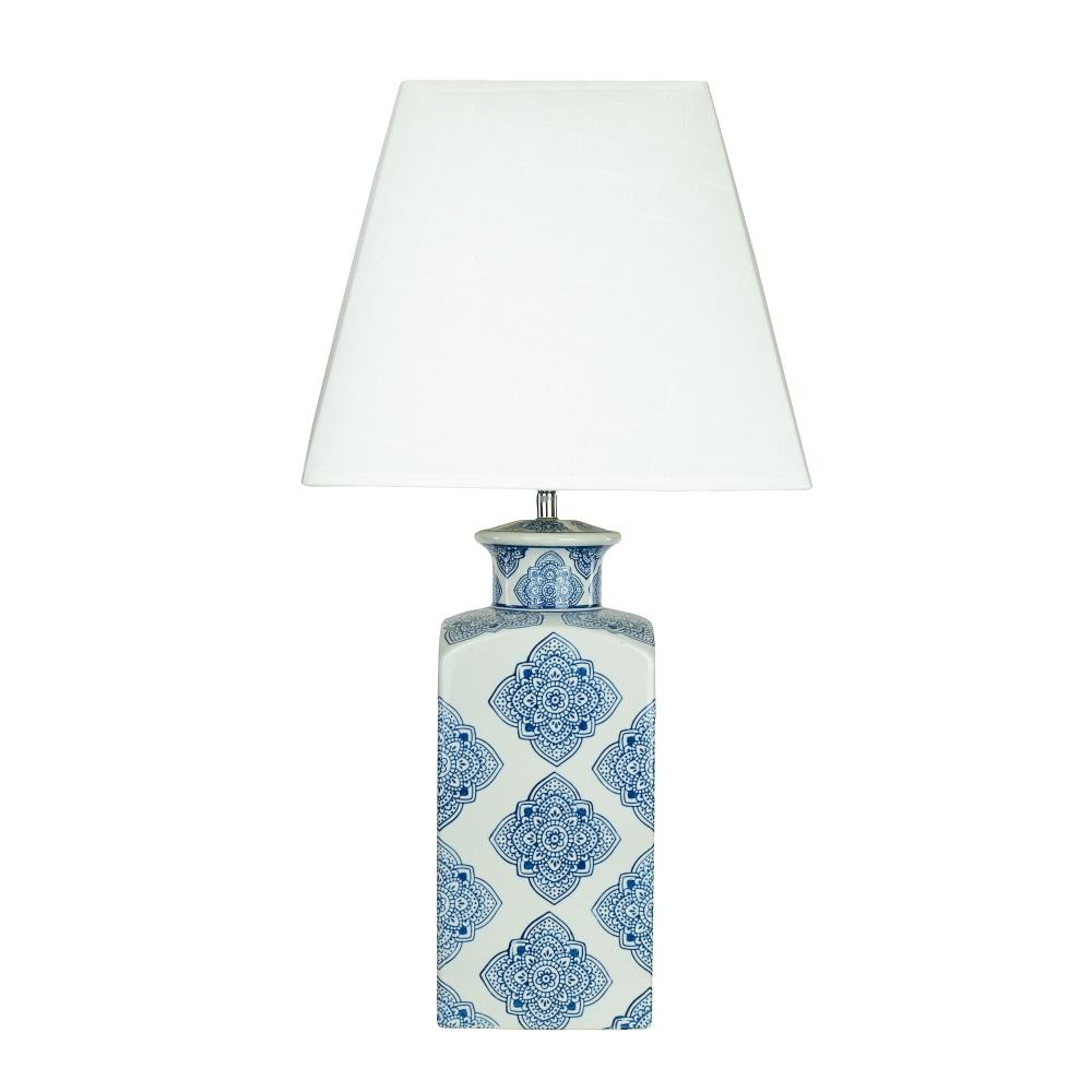 Mew Oriental Ceramic Base Table Desk Lamp - Blue / White Fast shipping On sale
