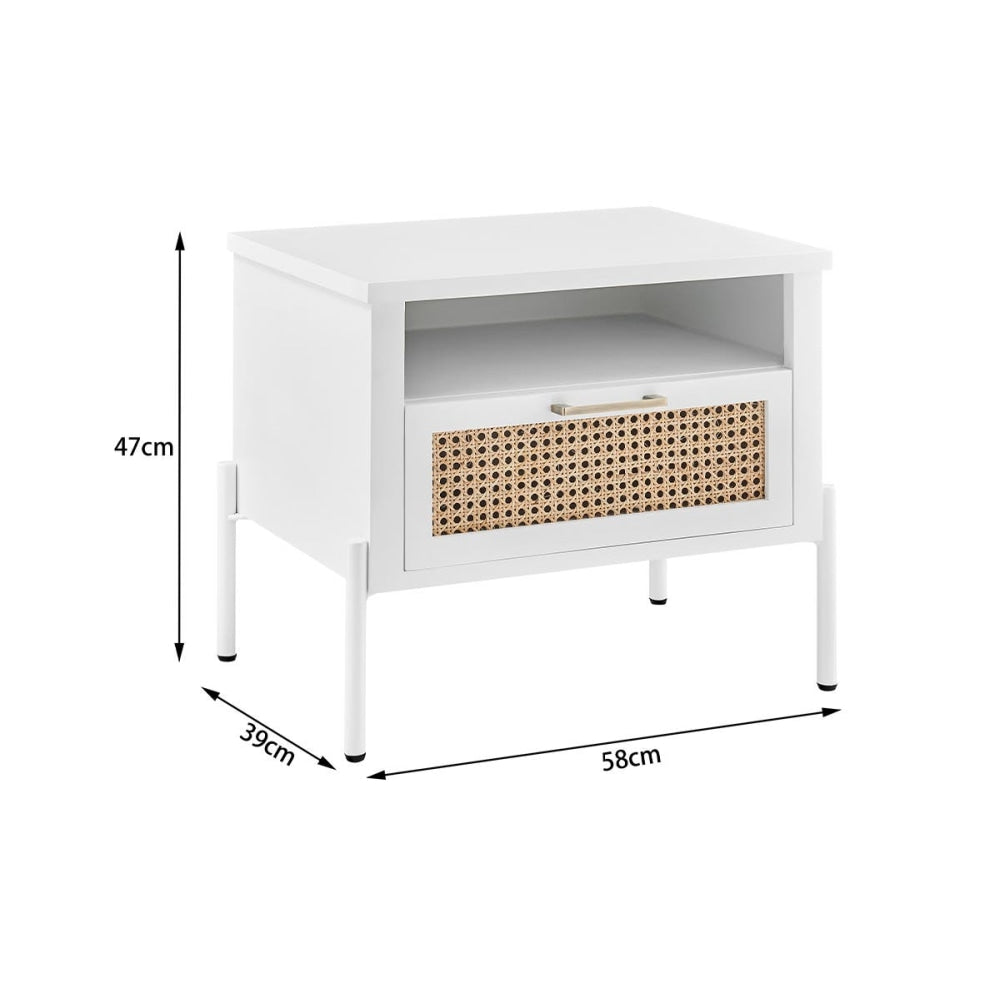 Mia Bedside Nightstand Side Table - White Fast shipping On sale