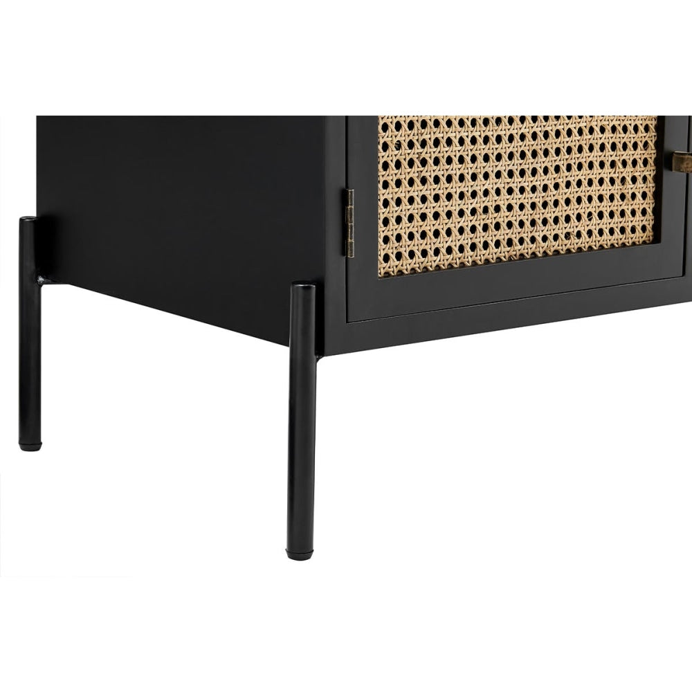 Mia Lowline Entertainment Unit TV Stand Storage Cabinet 144cm - Black Fast shipping On sale