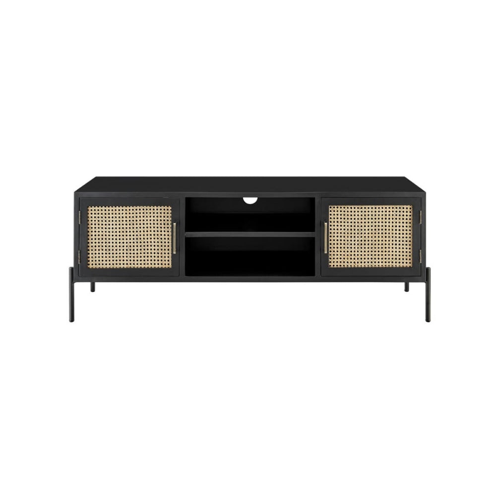 Mia Lowline Entertainment Unit TV Stand Storage Cabinet 144cm - Black Fast shipping On sale