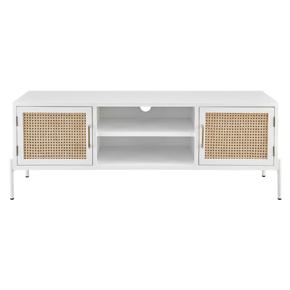 Mia Lowline Entertainment Unit TV Stand Storage Cabinet 144cm - White Fast shipping On sale