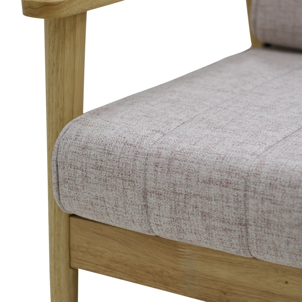 Mia Scandinavian Fabric Accent Armchair Wooden Frame - Light Dusk Fast shipping On sale