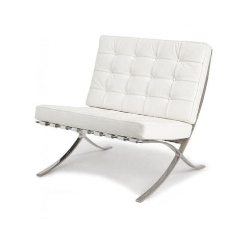 Mies Van Der Rohe Replica Barcelona Chair Premium Leather - White Sofa Fast shipping On sale