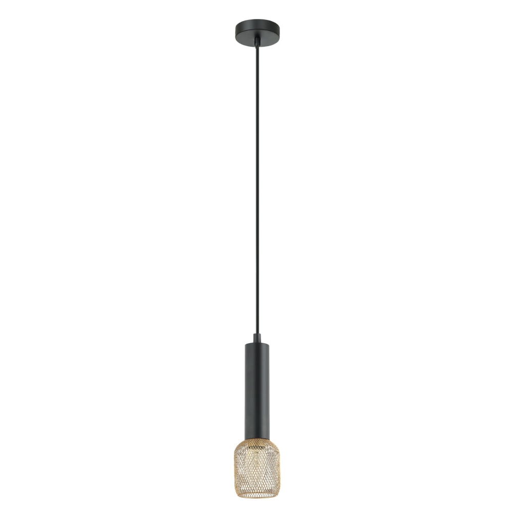 MIKRO Pendant Lamp Light Interior SES OD75mm H250mm Cylinder Matte Black with Brass Mesh Fast shipping On sale