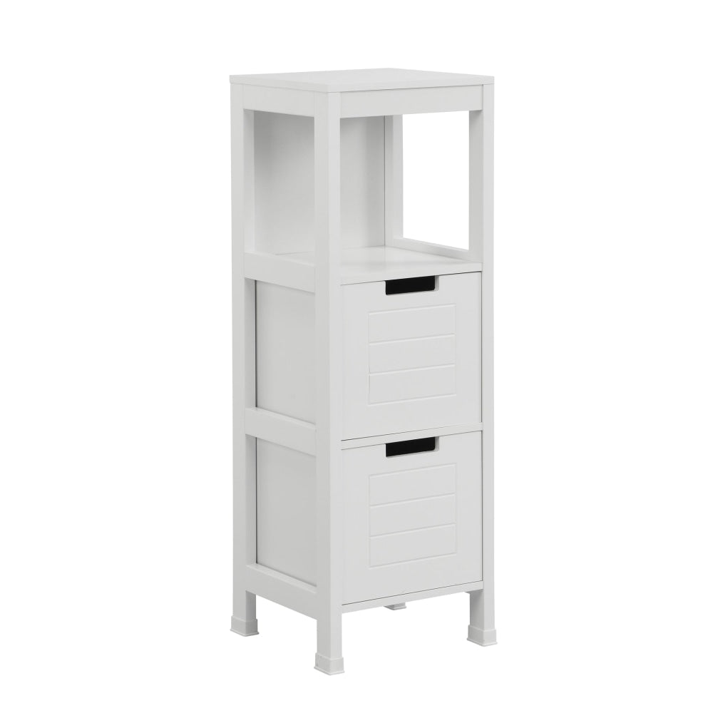 Mila Bathroom Tower Storage Cabinet W/ 1-Shelf 2-Drawers - White Fast shipping On sale