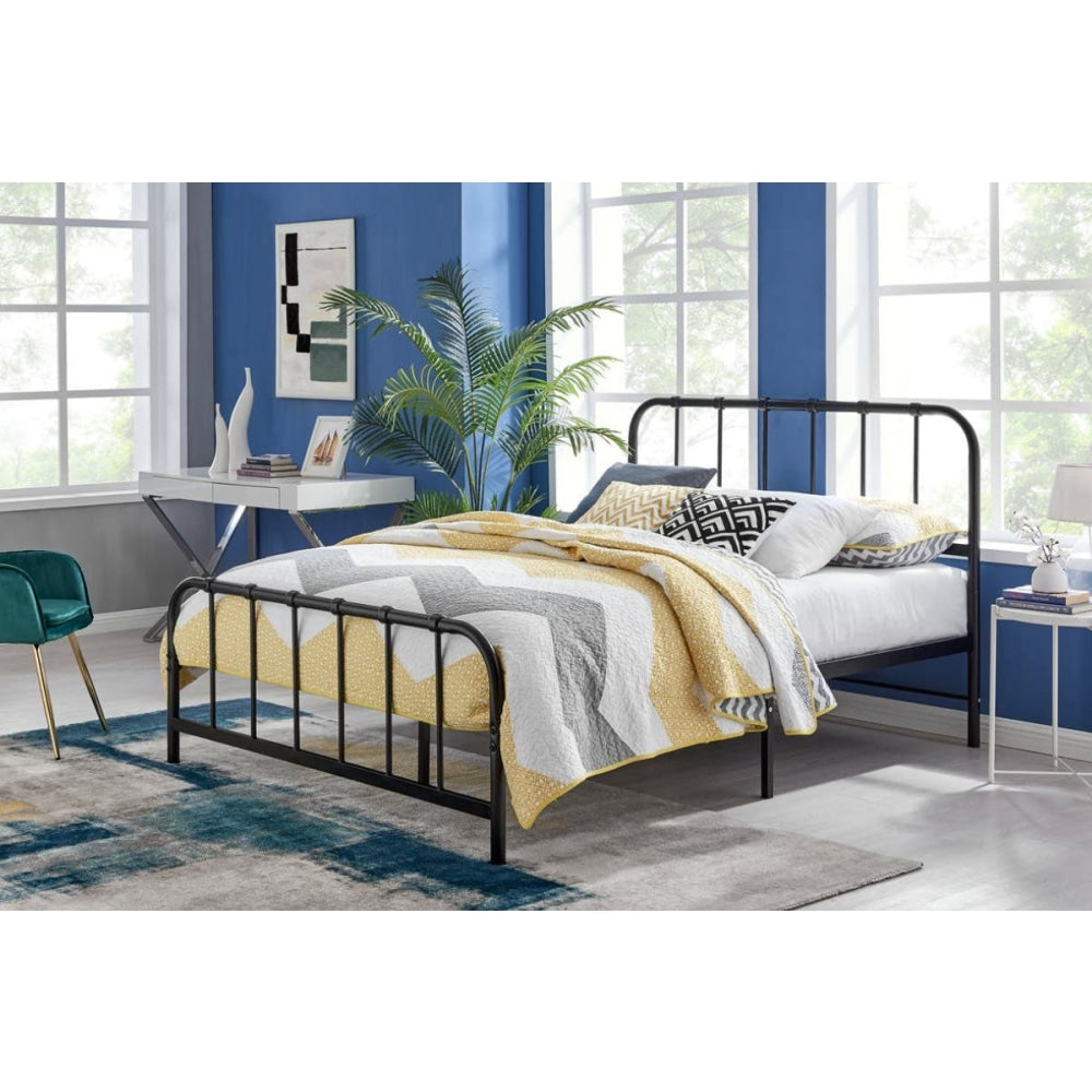 Milan Metal Bed Frame - Black Double / Fast shipping On sale