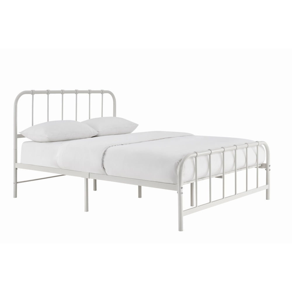 Milan Metal Bed Frame - White Double / Fast shipping On sale
