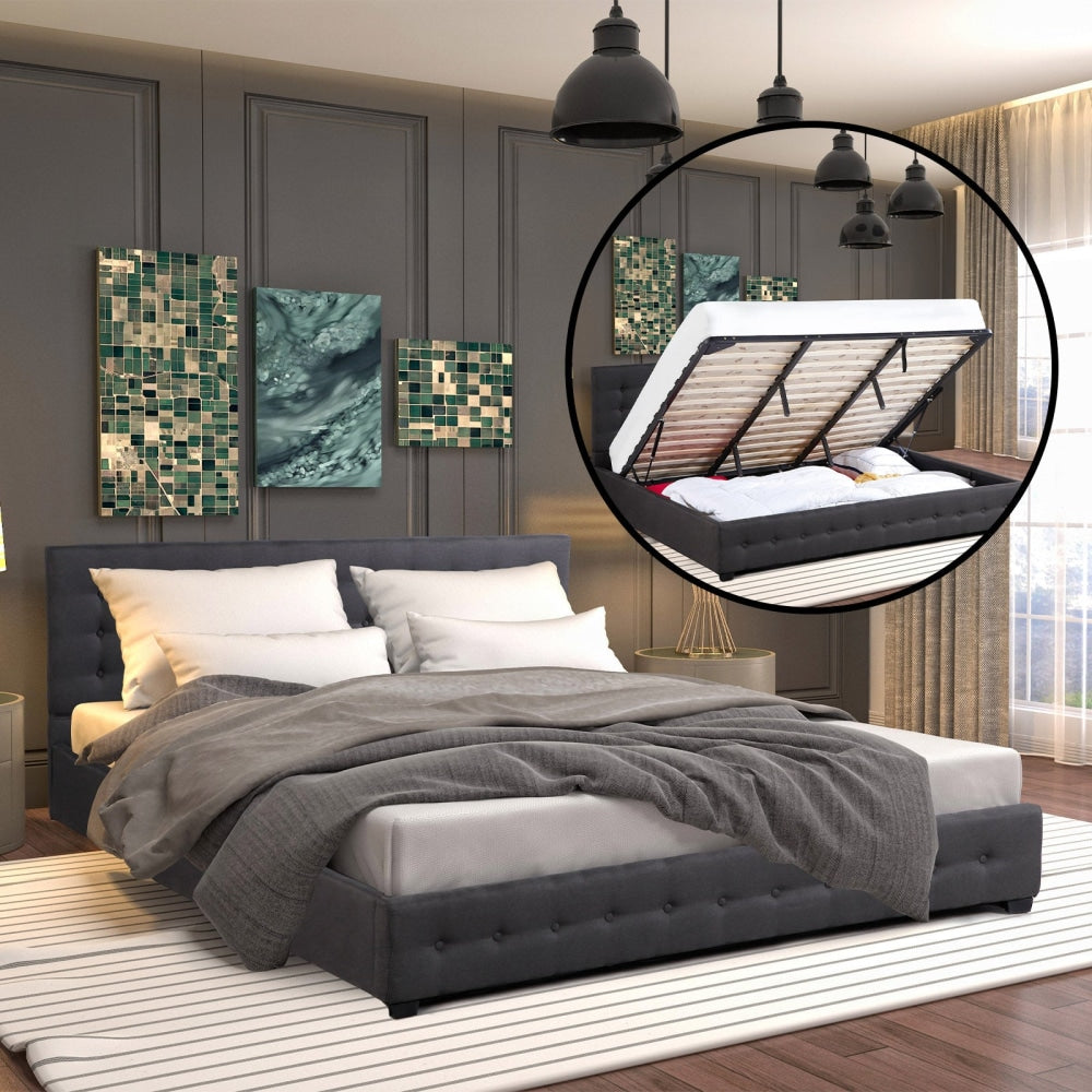 Milano Decor Eden Gas Lift Bed - Dark Grey - Single Frame Fast shipping On sale