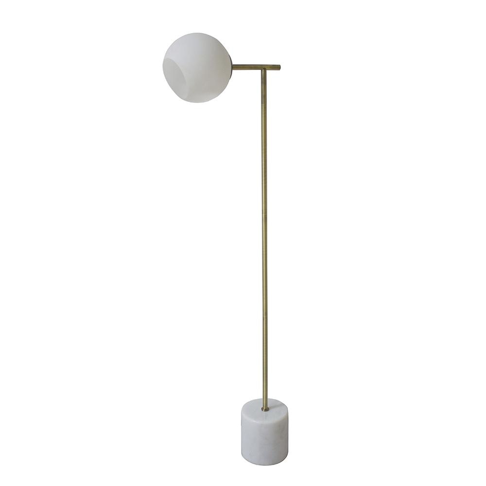 Milano Floor Standing Lamp Marble Base Metal Frame - Glass Shade Fast shipping On sale