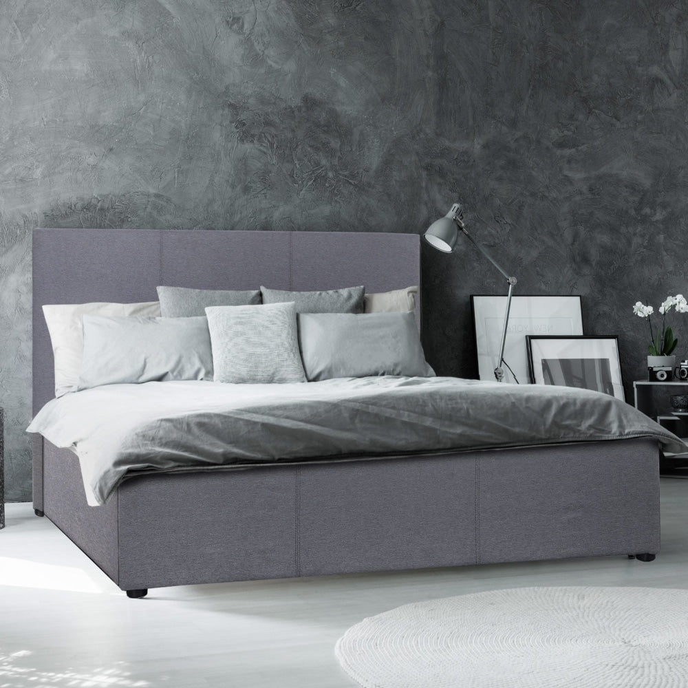 Milano Luxury Gas Lift Bed with Headboard (Model 1) - Grey No.28 - Queen Frame Fast shipping On sale